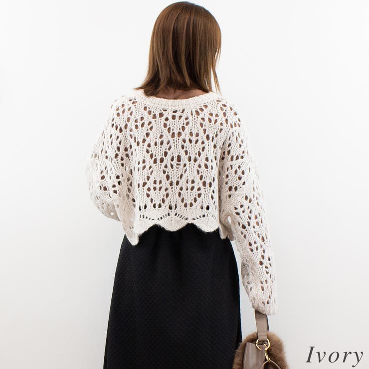 起毛糸透かし編みニット | A.NATALY | 詳細画像3 