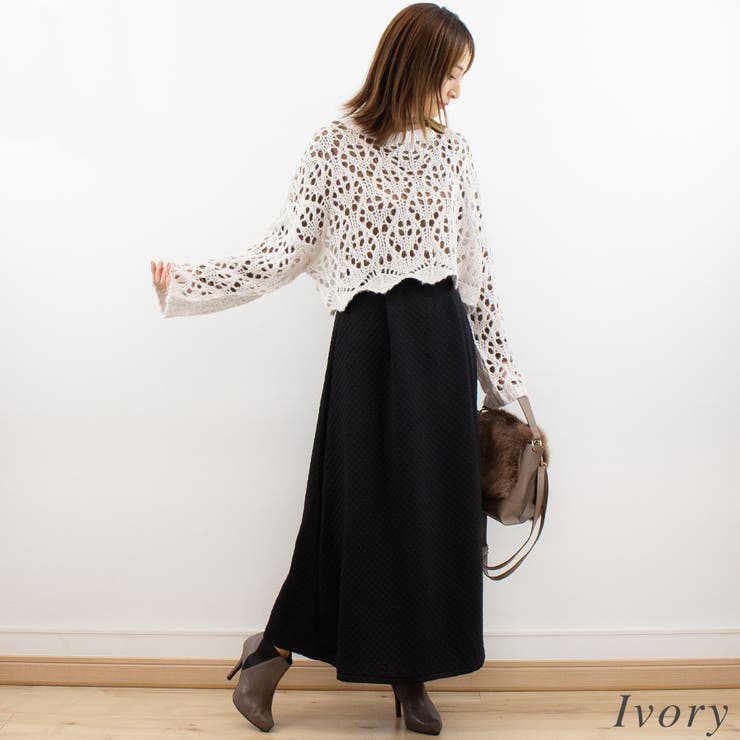 起毛糸透かし編みニット | A.NATALY | 詳細画像4 