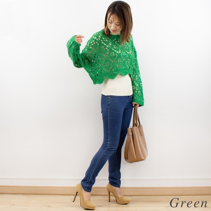 起毛糸透かし編みニット | A.NATALY | 詳細画像6 