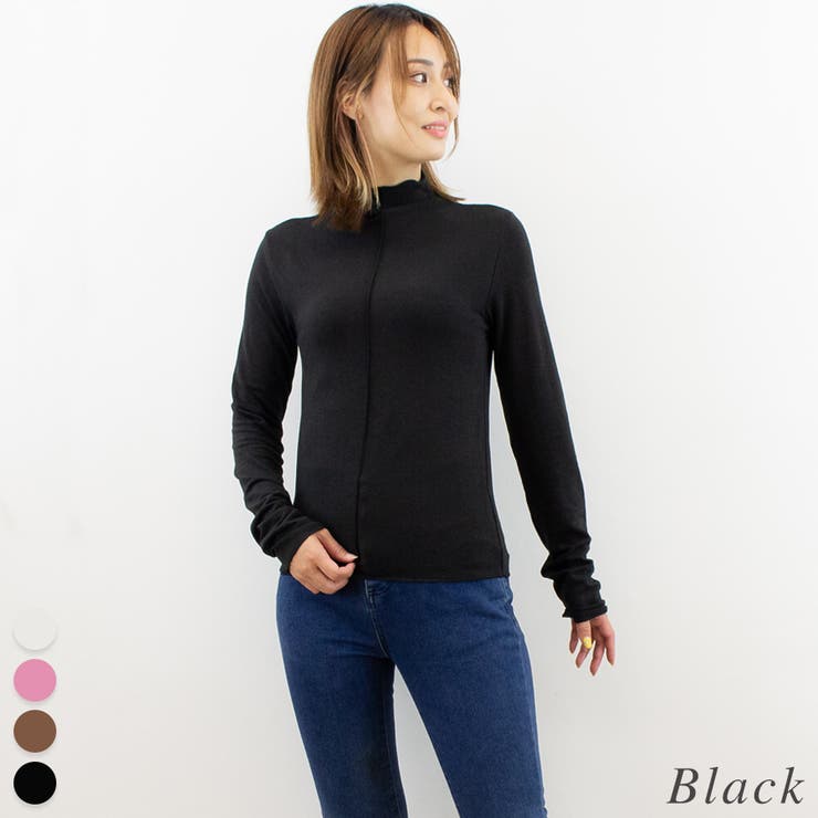 ブラック | 起毛糸メローデザインプルオーバー | A.NATALY