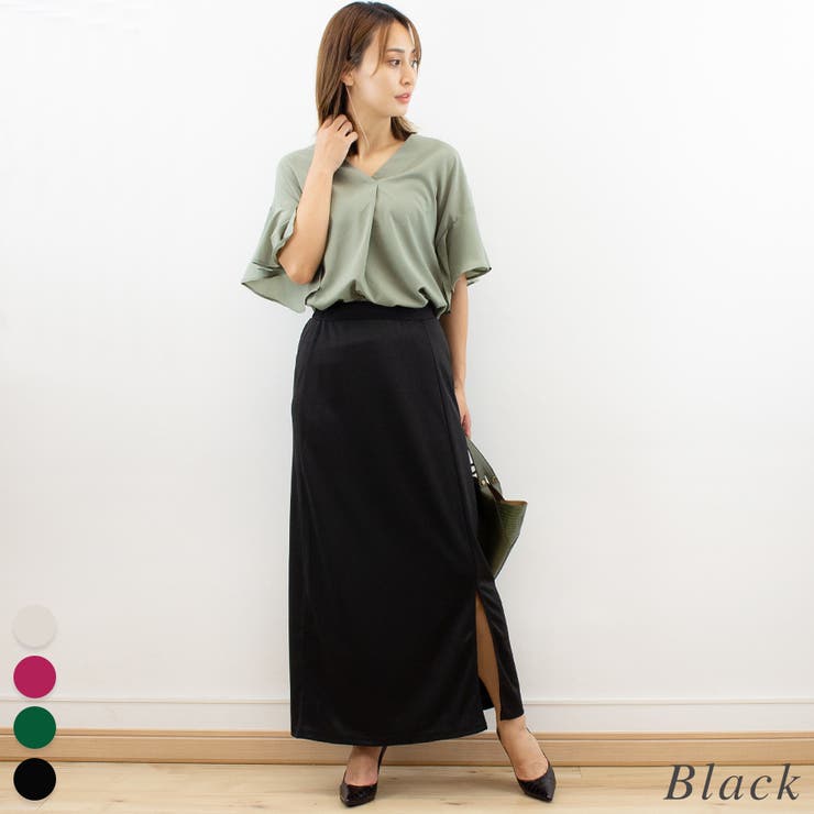 ブラック | ポンチスリットスカート | A.NATALY