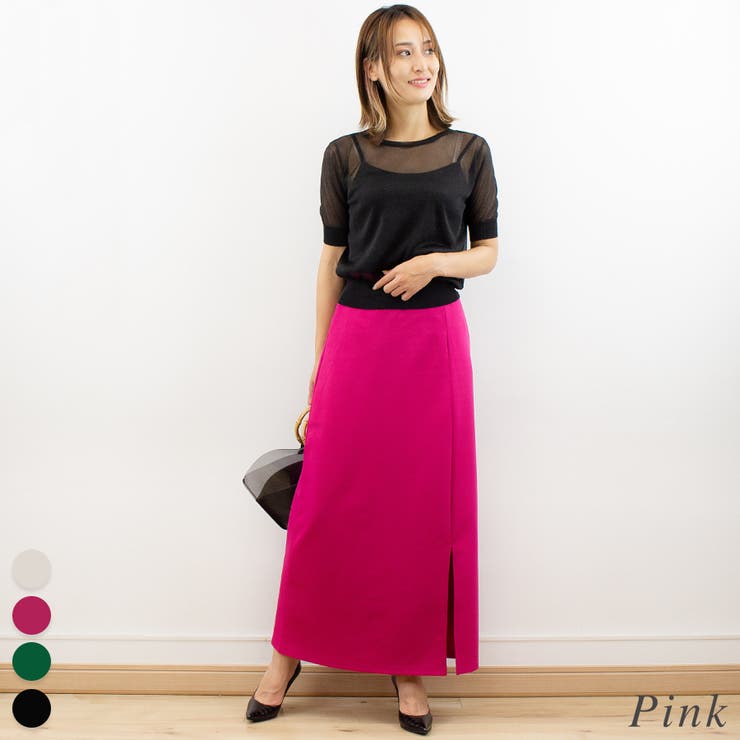 ピンク | ポンチスリットスカート | A.NATALY