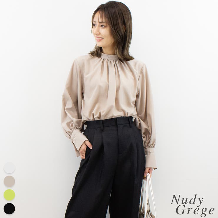 ヌーディグレージュ | キャンディーバルーンスリーブブラウス | A.NATALY