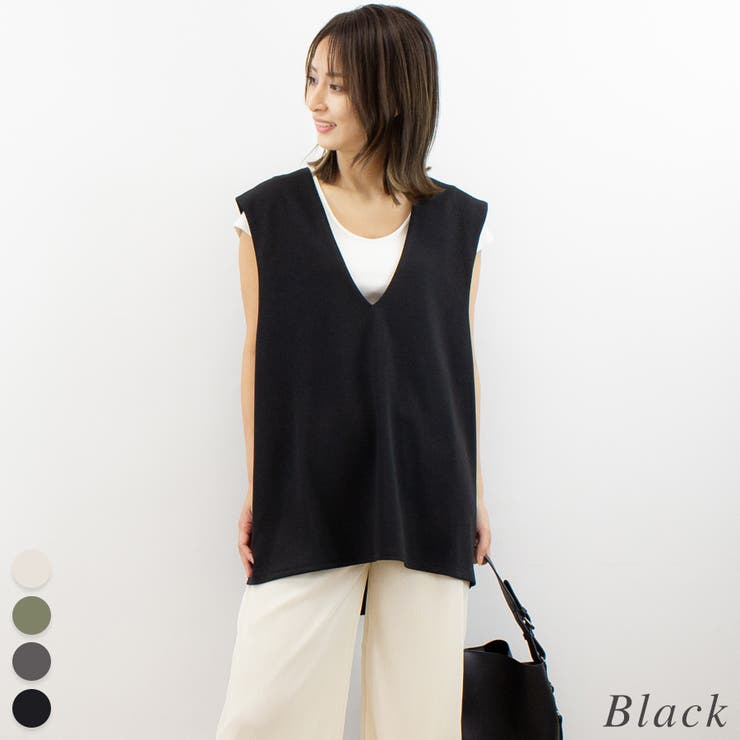 ブラック | ポンチサイドタックベスト | A.NATALY