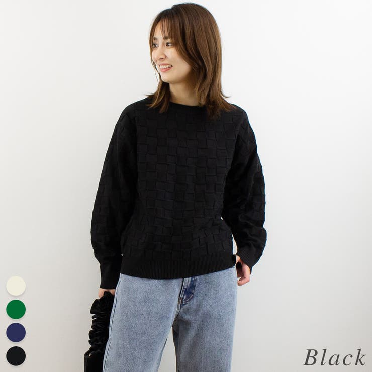 ブラック | ブロックチェックプルオーバー | A.NATALY
