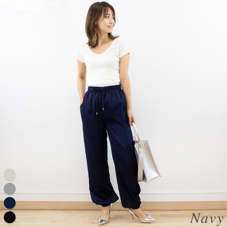 UNITED ARROWS パンツ クリーン サテン ジョガーパンツ