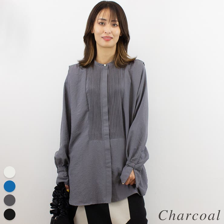 チャコール | プザムピンタックシャツ・ブラウス | A.NATALY