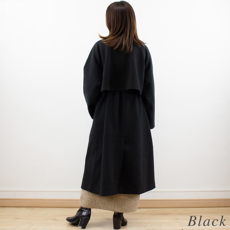 フェイクウールスタンドカラーケープコート | A.NATALY | 詳細画像6 