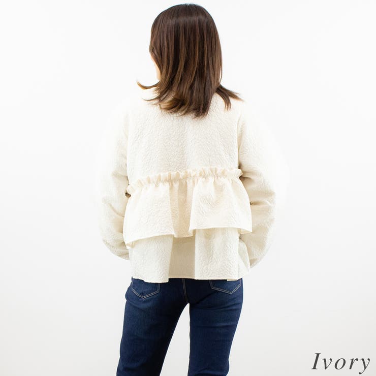 ふくれジャガード中綿フリルジャケット | A.NATALY | 詳細画像3 