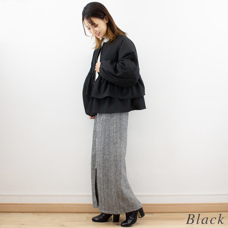 ふくれジャガード中綿フリルジャケット | A.NATALY | 詳細画像6 