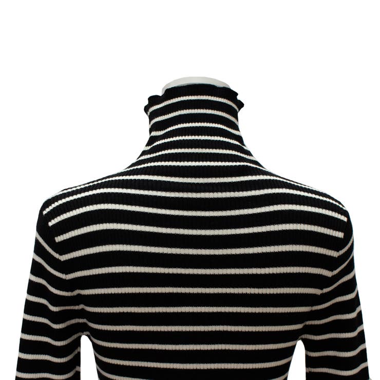 ボーダーリブ編み袖ボタンプルオーバー | A.NATALY | 詳細画像10 