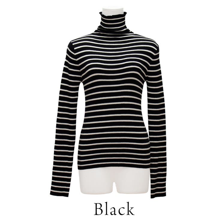 ボーダーリブ編み袖ボタンプルオーバー | A.NATALY | 詳細画像6 