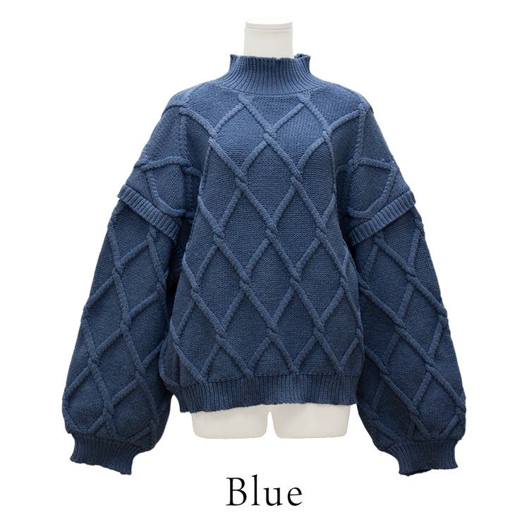 ダイヤ柄ケーブルハイネックプルオーバー | A.NATALY | 詳細画像11 