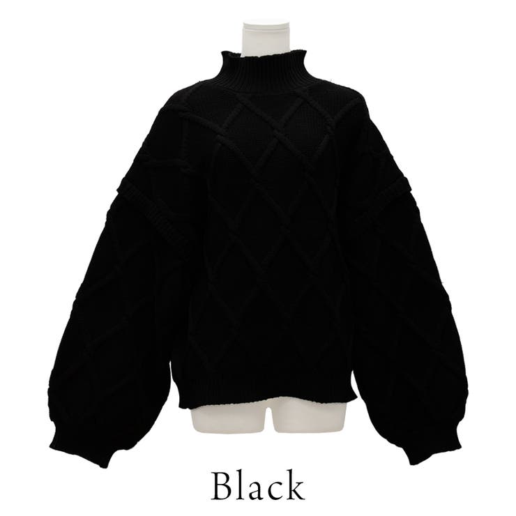 ダイヤ柄ケーブルハイネックプルオーバー | A.NATALY | 詳細画像12 