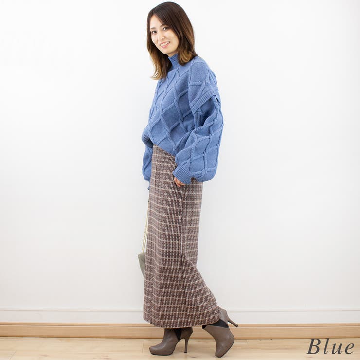 ダイヤ柄ケーブルハイネックプルオーバー | A.NATALY | 詳細画像6 