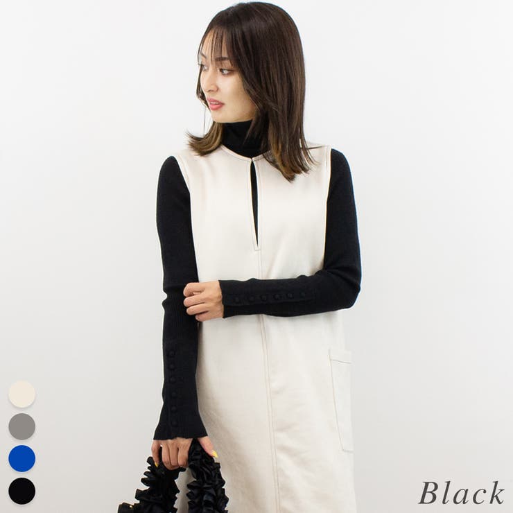 ブラック | クールクール袖ボタンプルオーバー | A.NATALY