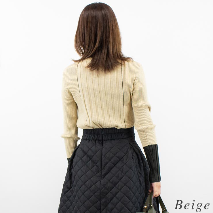 ライン配色リブニットプルオーバー | A.NATALY | 詳細画像1 