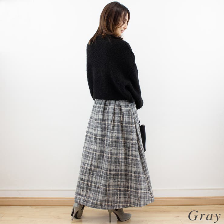 ツイードチェックタックスカート | A.NATALY | 詳細画像3 