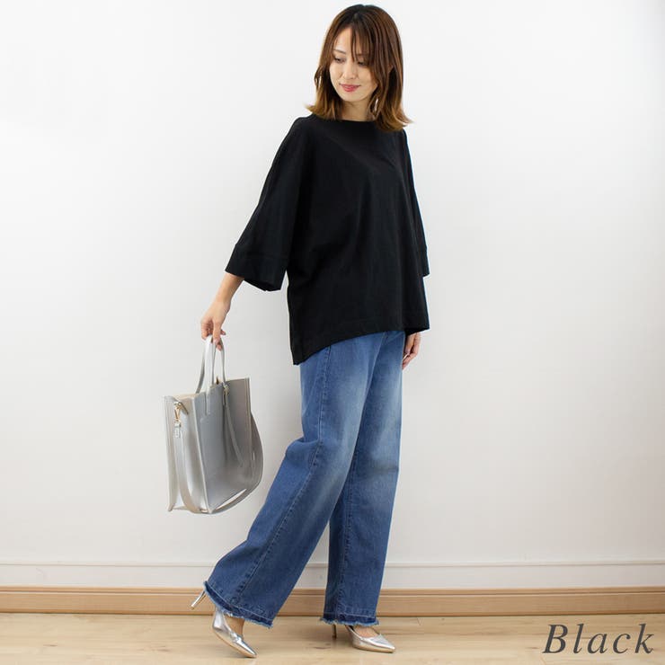 ボートネック７分袖ドルマンＴシャツ | A.NATALY | 詳細画像8 