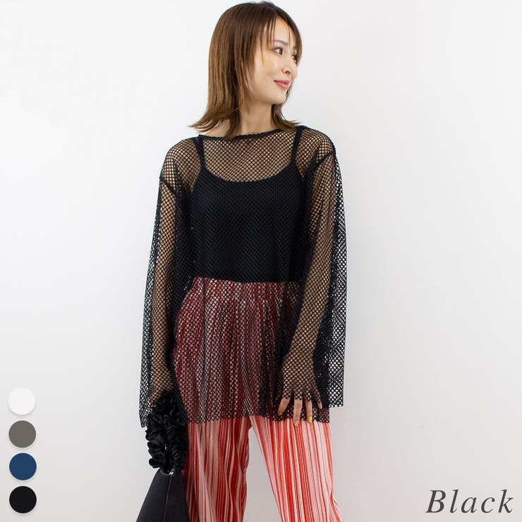 ブラック | メッシュオーバープルオーバー | A.NATALY