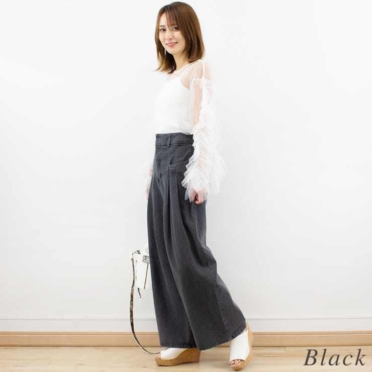 加工デニムポケット切替タックパンツ | A.NATALY | 詳細画像5 