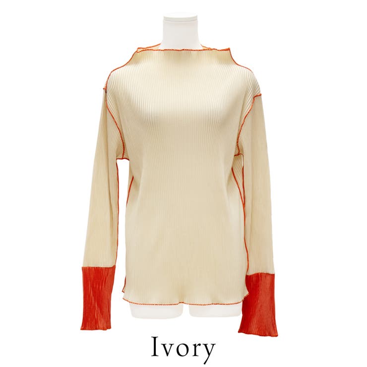 プリーツ配色ハイネック | A.NATALY | 詳細画像7 