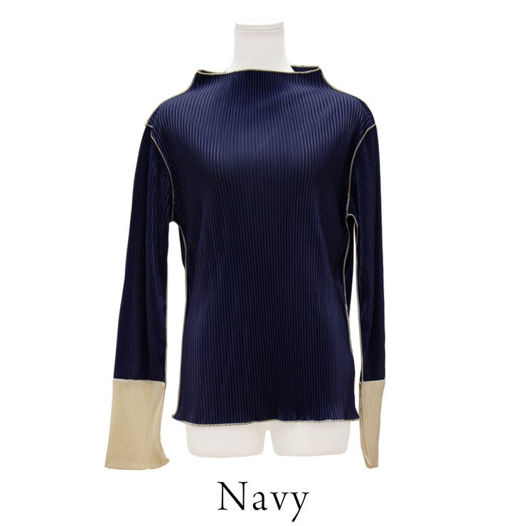 プリーツ配色ハイネック | A.NATALY | 詳細画像8 