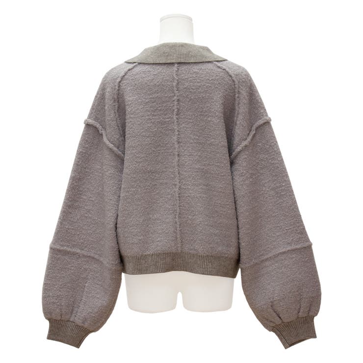 ブークレ×アルパカタッチ襟付きニットブルゾン | A.NATALY | 詳細画像11 