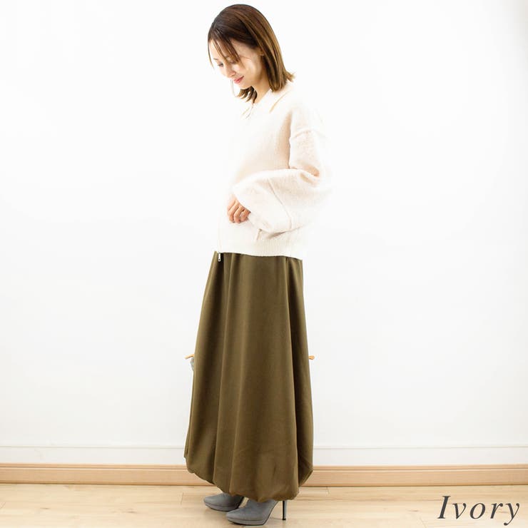 ブークレ×アルパカタッチ襟付きニットブルゾン | A.NATALY | 詳細画像4 