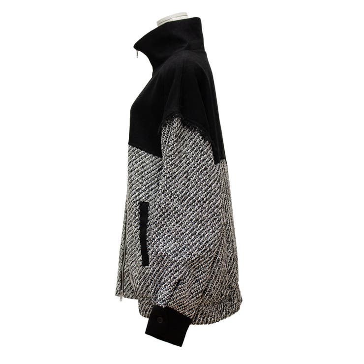 ファンシーツイード異素材切替スタンドブルゾン | A.NATALY | 詳細画像10 