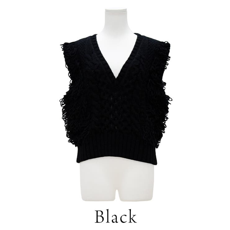 フリンジバルキーニットベスト | A.NATALY | 詳細画像9 