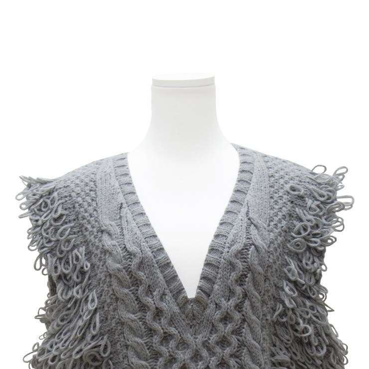 フリンジバルキーニットベスト | A.NATALY | 詳細画像12 