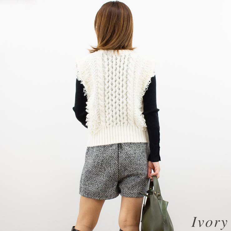 フリンジバルキーニットベスト | A.NATALY | 詳細画像1 