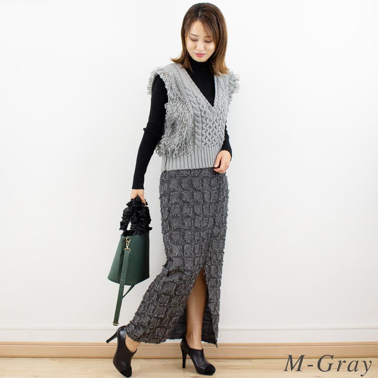 フリンジバルキーニットベスト | A.NATALY | 詳細画像4 