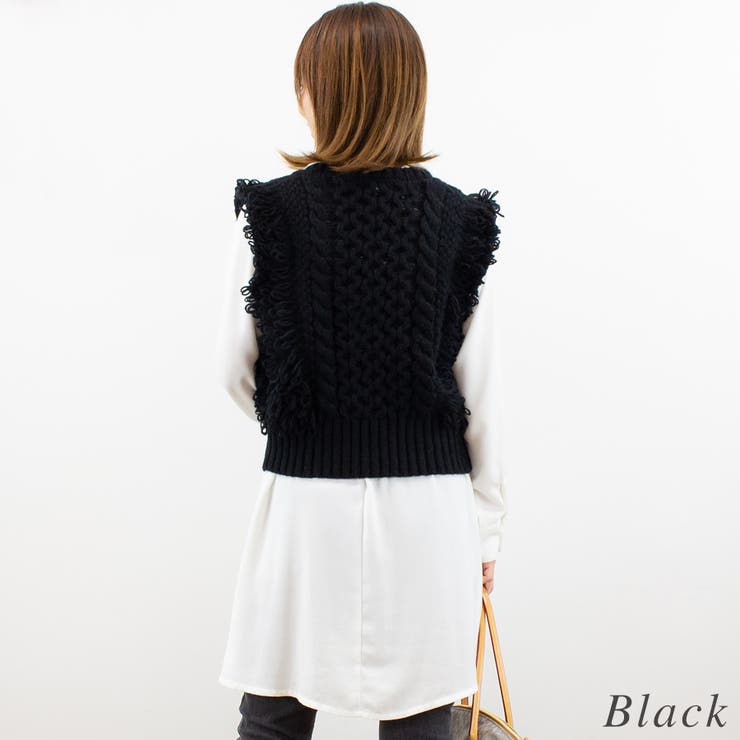 フリンジバルキーニットベスト | A.NATALY | 詳細画像5 