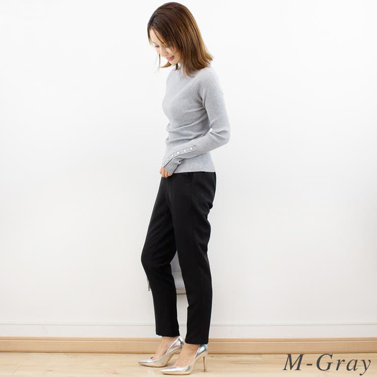 シルバー釦ハイネックニット | A.NATALY | 詳細画像6 