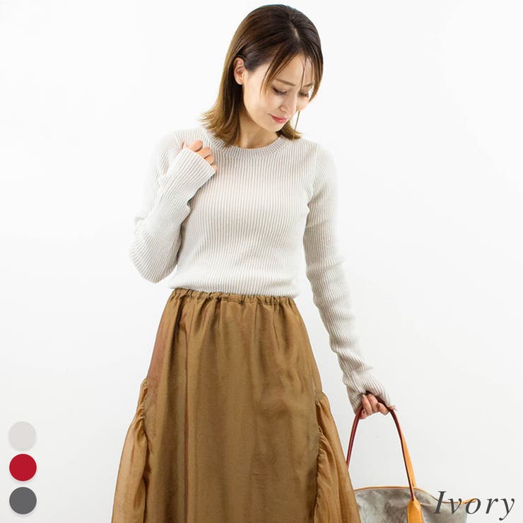 アイボリー | ラメクルーネックプルオーバー | A.NATALY