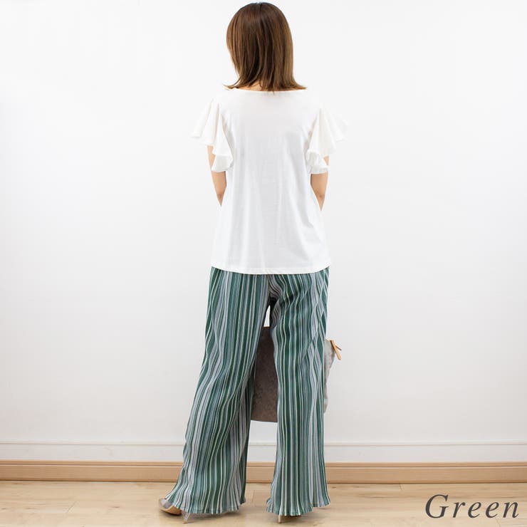 エスパンディーストライプカラーパンツ | A.NATALY | 詳細画像2 