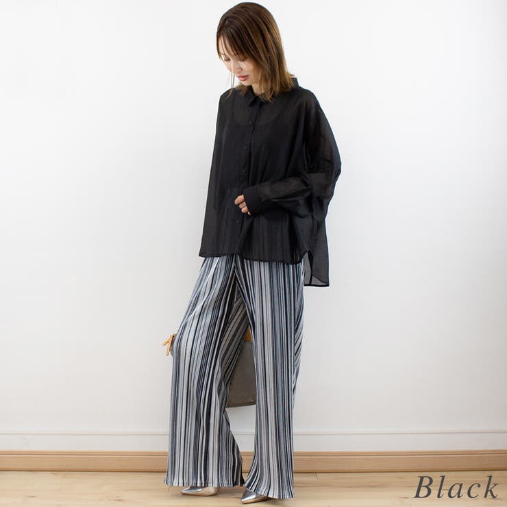 エスパンディーストライプカラーパンツ | A.NATALY | 詳細画像5 