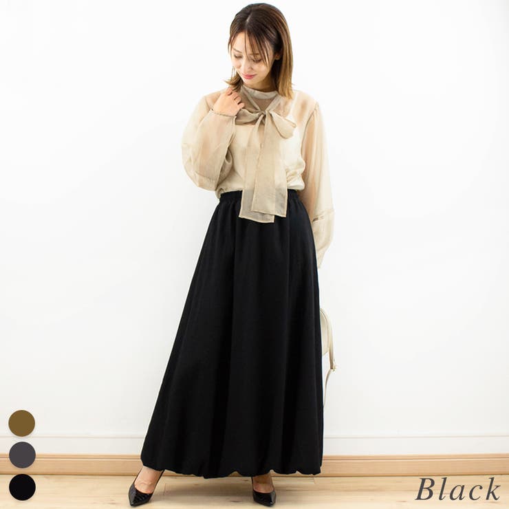 ブラック | 起毛ツイルバルーンスカート | A.NATALY