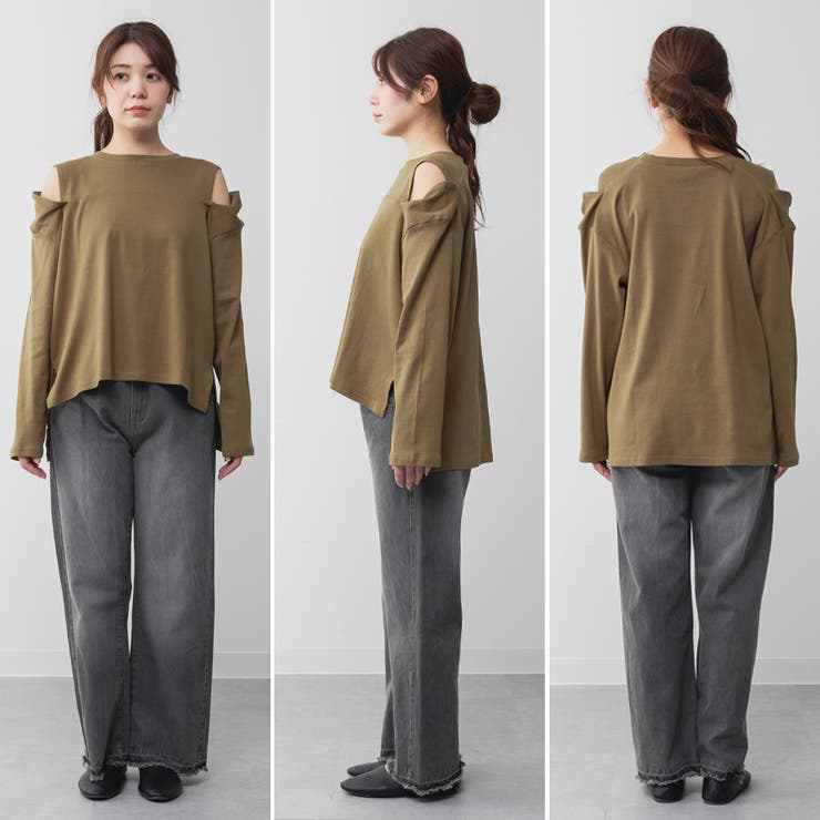 コットンオープンショルダーロングスリーブTシャツ | A.NATALY | 詳細画像19 