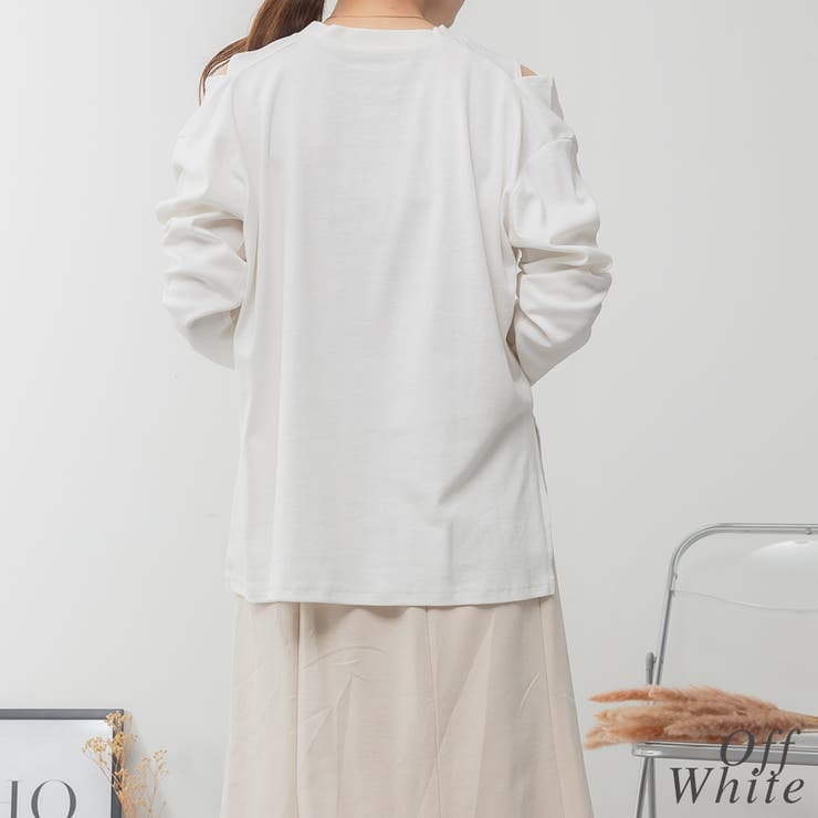 コットンオープンショルダーロングスリーブTシャツ | A.NATALY | 詳細画像3 