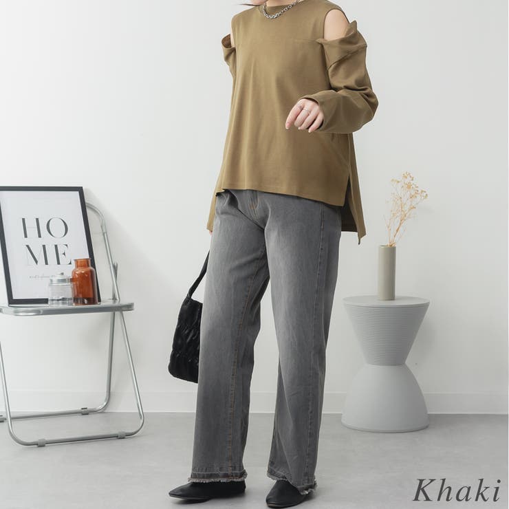 コットンオープンショルダーロングスリーブTシャツ | A.NATALY | 詳細画像6 