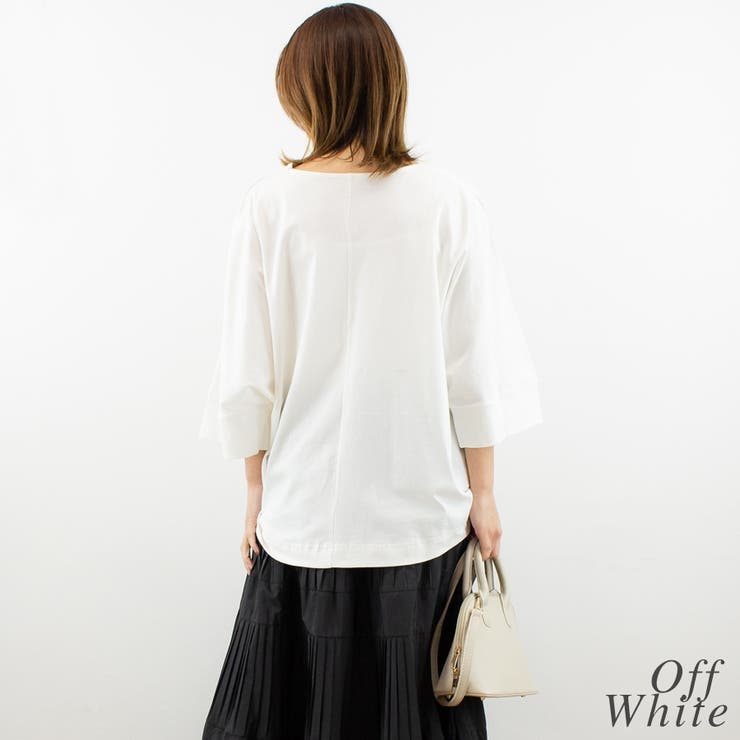 Vネック7分袖ドルマンTシャツ Vネック7分袖ドルマンTシャツ[品番：ACTW0004319]｜A.NATALY
