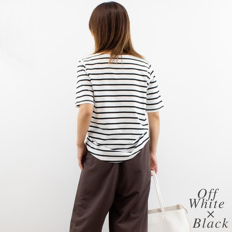 ボーダー5分袖トップス | A.NATALY | 詳細画像1 