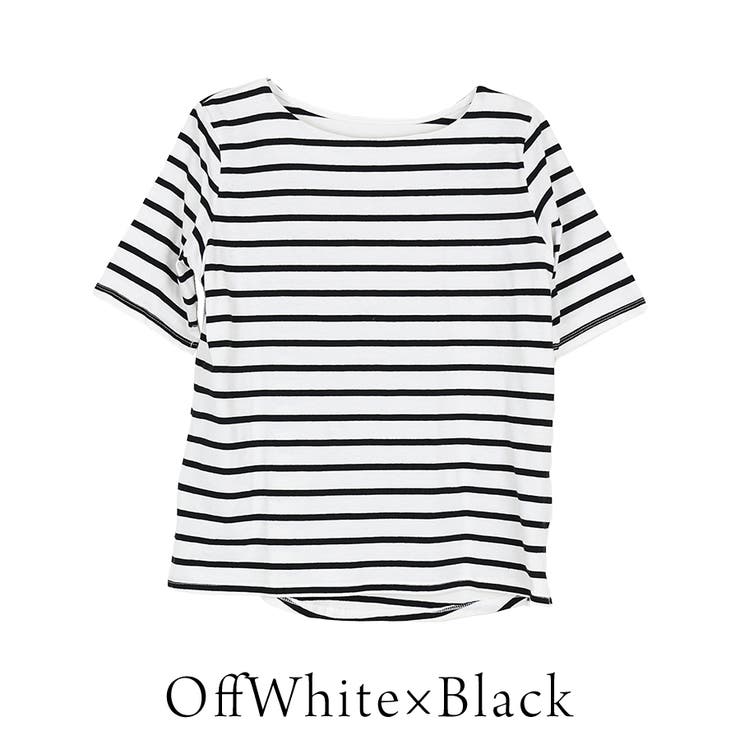 ボーダー5分袖トップス | A.NATALY | 詳細画像5 