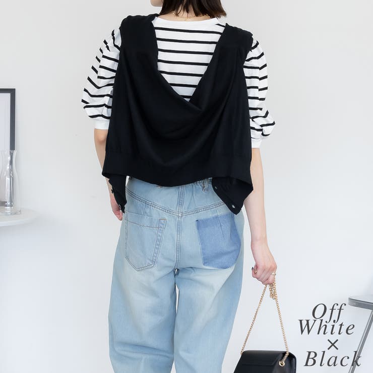 ボーダーパフスリーブトップス | A.NATALY | 詳細画像1 