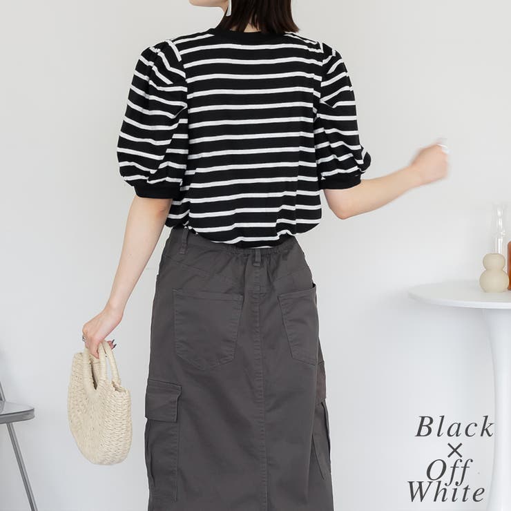 ボーダーパフスリーブトップス | A.NATALY | 詳細画像3 