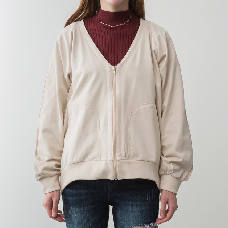 ミニ裏毛V空きジップアップブルゾン | A.NATALY | 詳細画像15 
