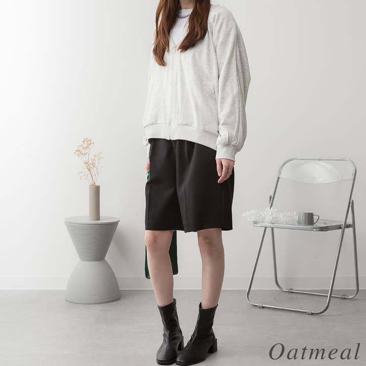 ミニ裏毛V空きジップアップブルゾン | A.NATALY | 詳細画像4 